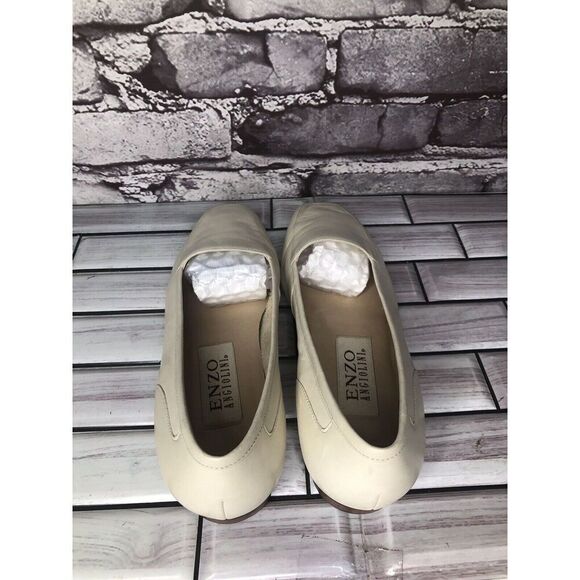 Enzo Angiolini Liberty Ivory Cream Leather Square Toe Loafers Flats Women Sz 6M - Picture 5 of 16